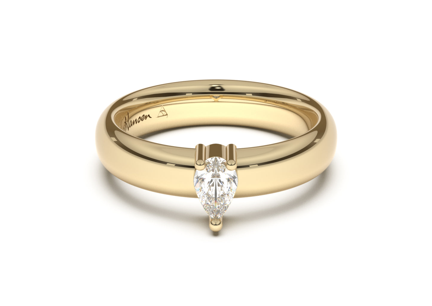 Pear Classic Engagement Ring, Yellow Gold