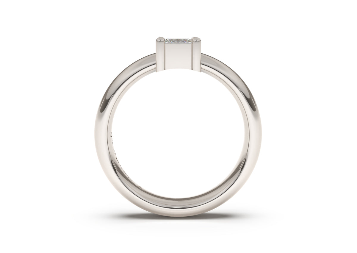 Princess Classic Engagement Ring, White Gold & Platinum