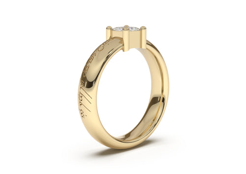 Princess Classic Elvish Engagement Ring, Yellow Gold