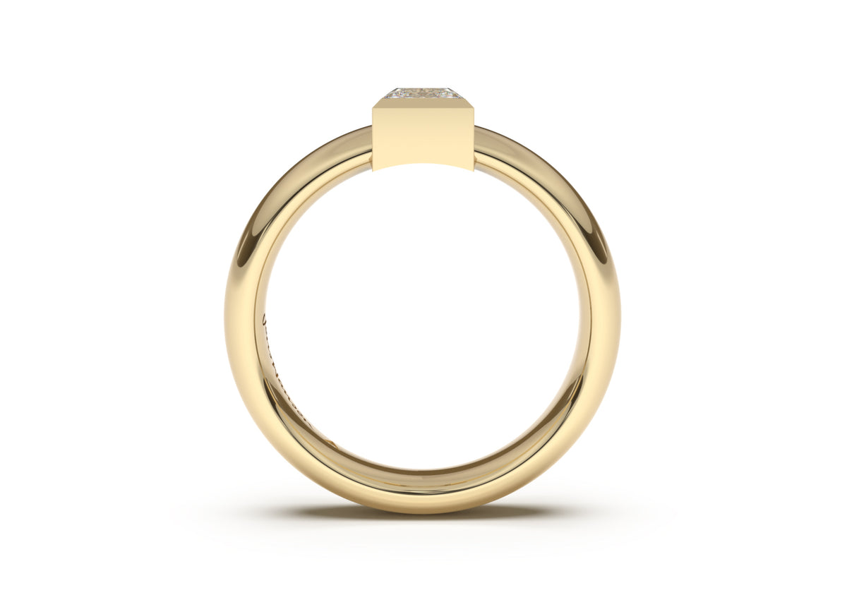 Princess Modern Engagement Ring, Yellow Gold
