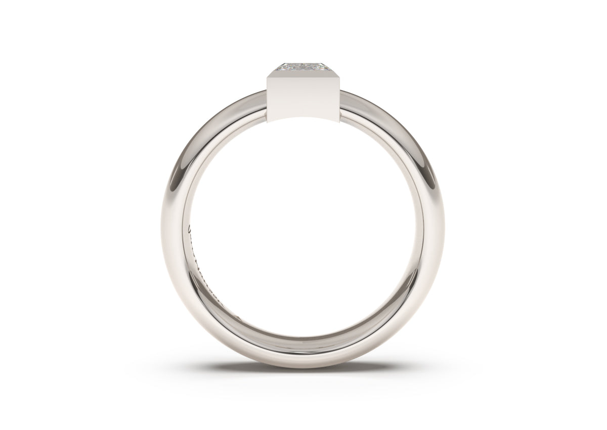 Princess Modern Engagement Ring, White Gold & Platinum